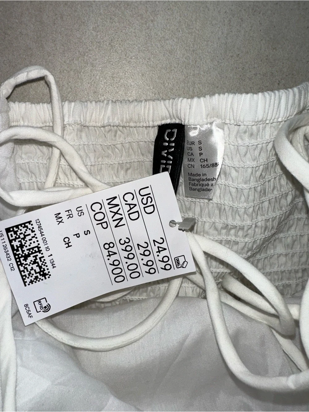 H&M white mini dress